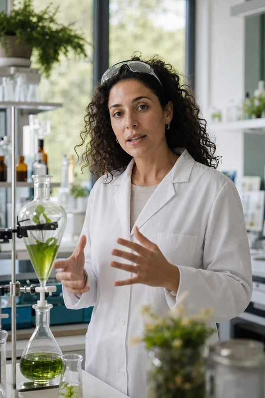 Botanical research lab studying plant polymers